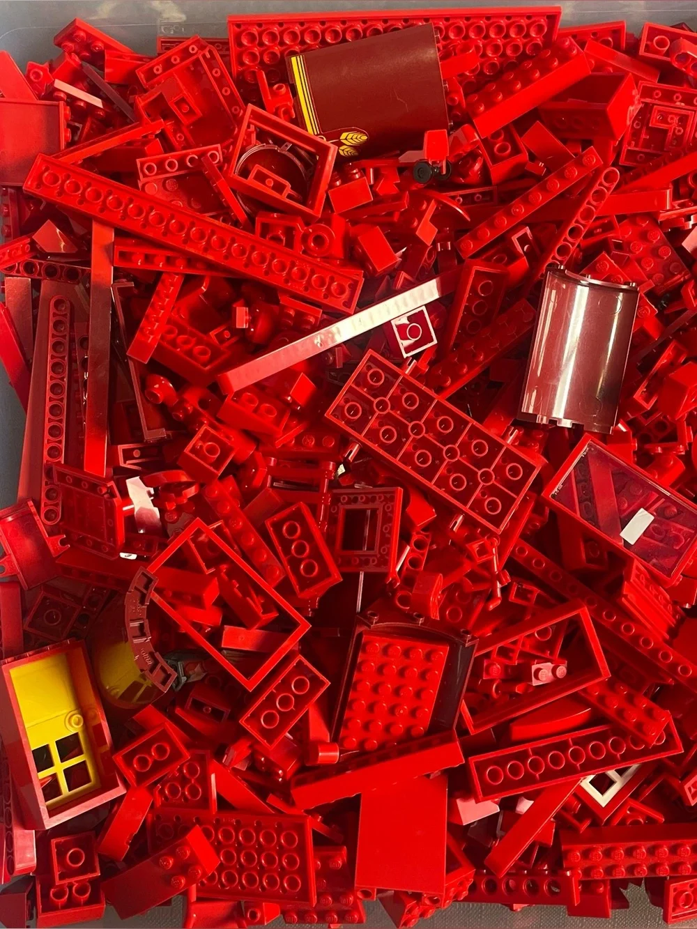 5+ Pounds Red Lego Pieces, Assorted Pieces